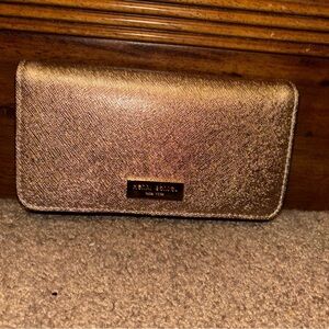 Henri Bendel Metallic Card Holder Phone Wallet